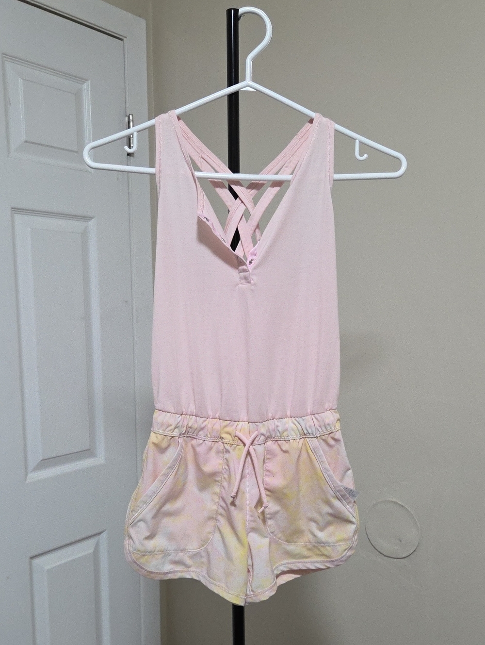 Ivivva Girls Pink and Pastel Tie-Dye One-Piece Romper